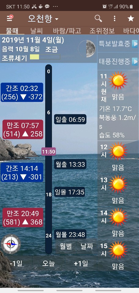 11월04일 쭈/갑 조황입니다